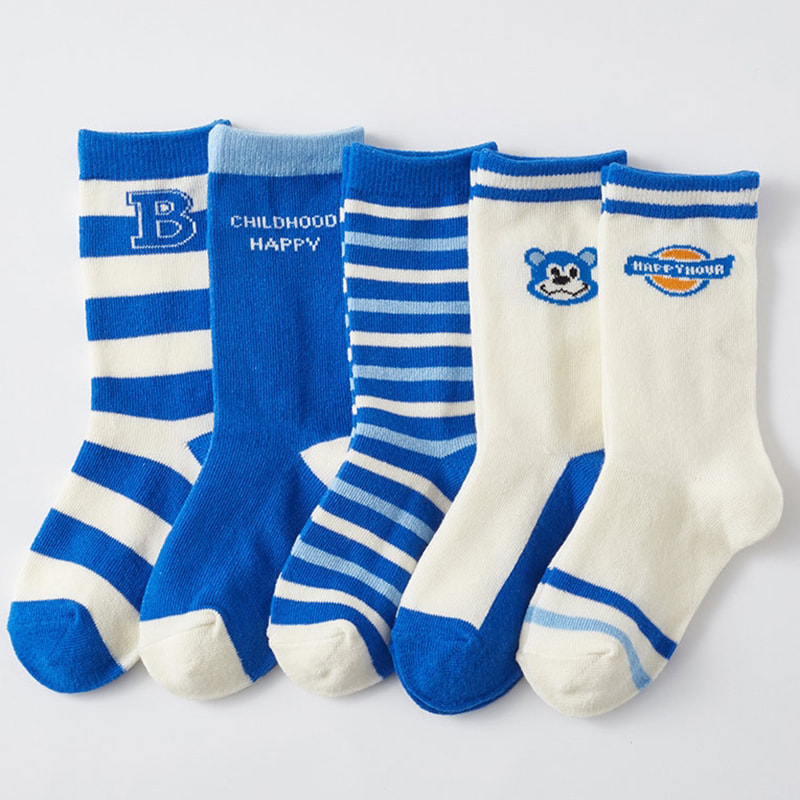Mga medyas ng mga bata Klein Blue Letter Men's Cotton Socks College Style Breathable Mid Tube Socks Mga medyas ng mga bata Klein Blue Letter Men's Cotton Socks College Style Breathable Mid Tube Socks