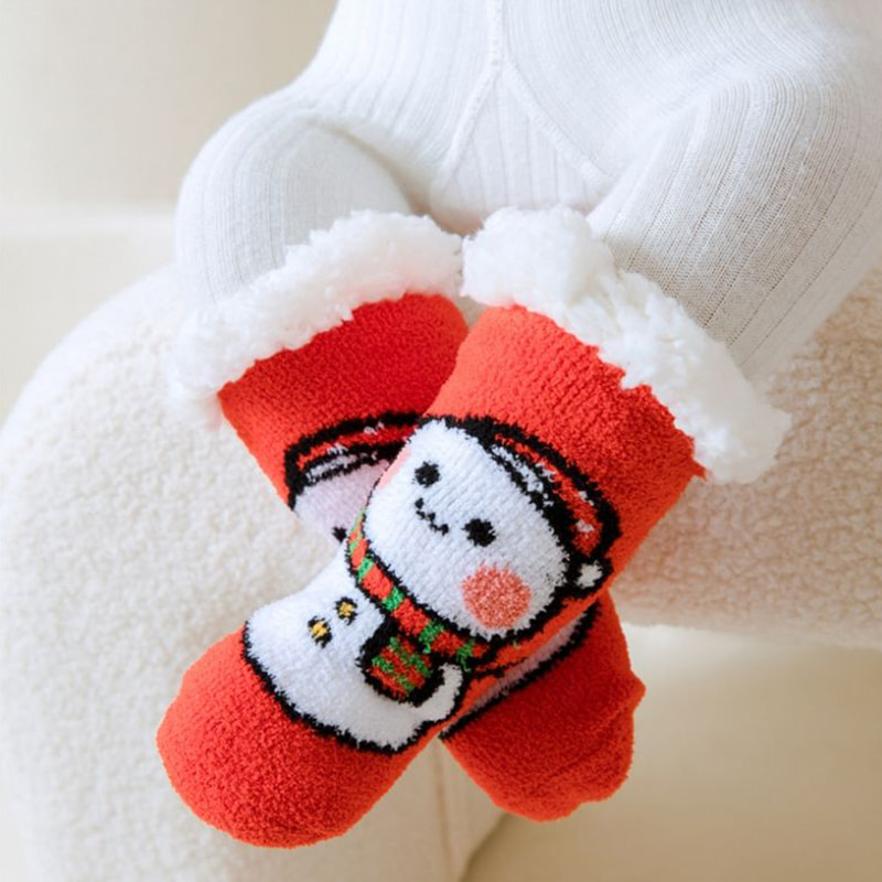 Baby Socks Coral Velvet Cartoon Christmas Socks Home Brotened Middle Tube Sleep Socks Lamb Velvet Plus Velvet Floor Socks Baby Socks Coral Velvet Cartoon Christmas Socks Home Brotened Middle Tube Sleep Socks Lamb Velvet Plus Velvet Floor Socks