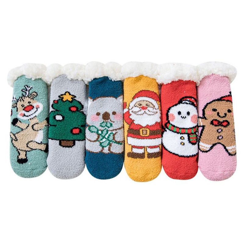 Baby Socks Coral Velvet Cartoon Christmas Socks Home Brotened Middle Tube Sleep Socks Lamb Velvet Plus Velvet Floor Socks Baby Socks Coral Velvet Cartoon Christmas Socks Home Brotened Middle Tube Sleep Socks Lamb Velvet Plus Velvet Floor Socks