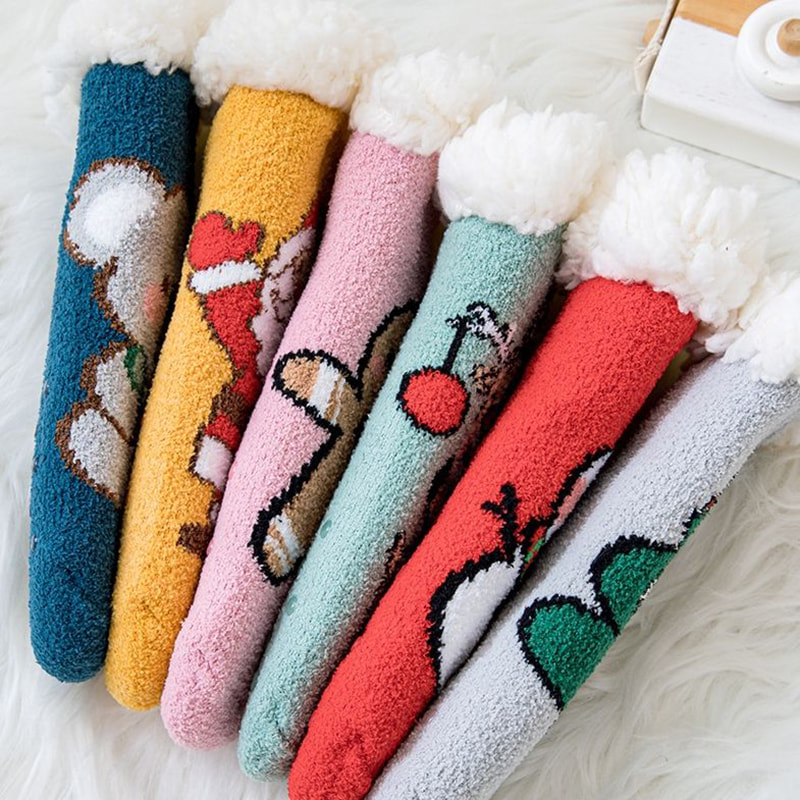 Baby Socks Coral Velvet Cartoon Christmas Socks Home Brotened Middle Tube Sleep Socks Lamb Velvet Plus Velvet Floor Socks Baby Socks Coral Velvet Cartoon Christmas Socks Home Brotened Middle Tube Sleep Socks Lamb Velvet Plus Velvet Floor Socks