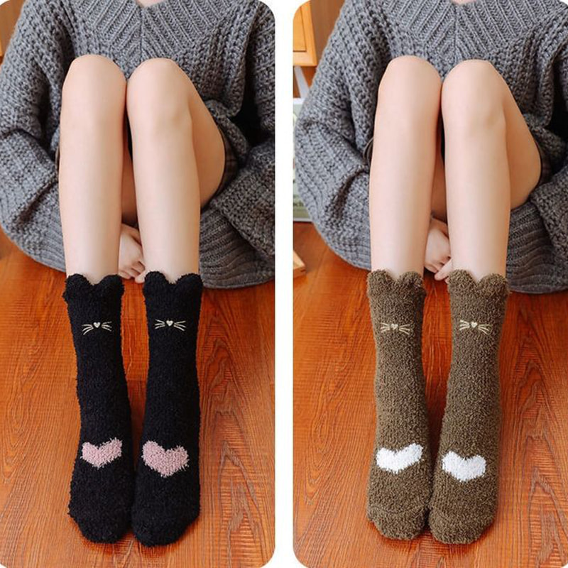 Mga medyas ng balahibo ng coral, mabalahibo ang mga mid-term na medyas ng mga bata, taglagas at taglamig na pusa, cute, anti slip, mainit na pagtulog, mga medyas na natutulog sa sahig Mga medyas ng balahibo ng coral, mabalahibo ang mga mid-term na medyas ng mga bata, taglagas at taglamig na pusa, cute, anti slip, mainit na pagtulog, mga medyas na natutulog sa sahig