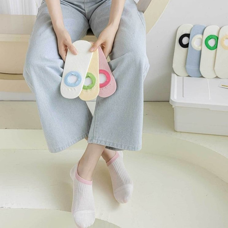 Striped Pure Cotton Round Mouth Boat Socks Striped Pure Cotton Round Mouth Boat Socks