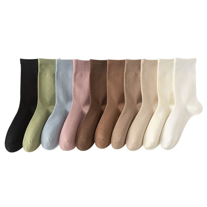 Solid na Kulay Autumn/Winter Retro Style Pile Socks White Socks Solid na Kulay Autumn/Winter Retro Style Pile Socks White Socks
