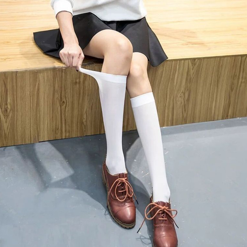 Velvet Manipis na Tag -init JK Kababaihan ng Kababaihan Long Tube Socks Calf Socks Velvet Manipis na Tag -init JK Kababaihan ng Kababaihan Long Tube Socks Calf Socks