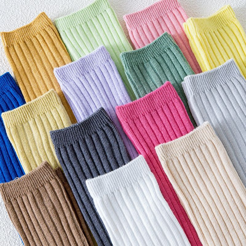 Mga medyas ng mga bata, medyas ng tubo, medyas ng tuhod ng mga batang lalaki at mga batang babae, kendi na may kulay na tuwid na board double karayom na medyas Mga medyas ng mga bata, medyas ng tubo, medyas ng tuhod ng mga batang lalaki at mga batang babae, kendi na may kulay na tuwid na board double karayom na medyas