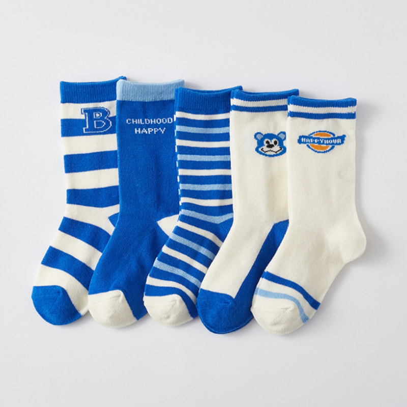Mga medyas ng mga bata Klein Blue Letter Men's Cotton Socks College Style Breathable Mid Tube Socks Mga medyas ng mga bata Klein Blue Letter Men's Cotton Socks College Style Breathable Mid Tube Socks